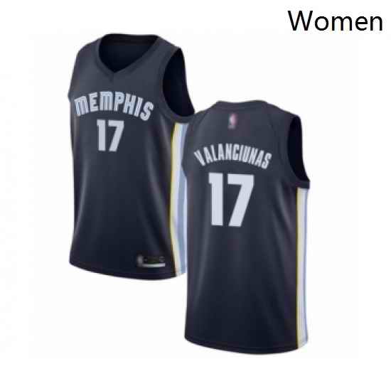 Womens Memphis Grizzlies 17 Jonas Valanciunas Authentic Navy Blue Basketball Jersey Icon Edition